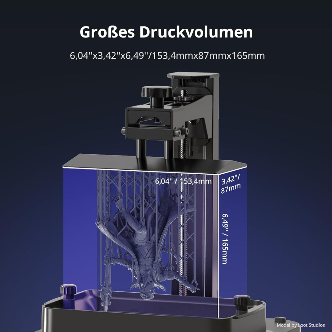ANYCUBIC 10K 3D Drucker Photon Mono 4, mit 7" Monochrom-LCD-Bildschirm, Druckgeschwindigkeit 70 mm/h