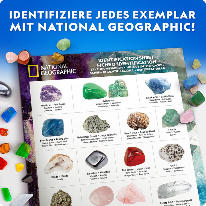 NATIONAL Geographic Steinesammlung für Kinder – 300 Edelsteine, Mineralien & Kristalle, Geologie-Set