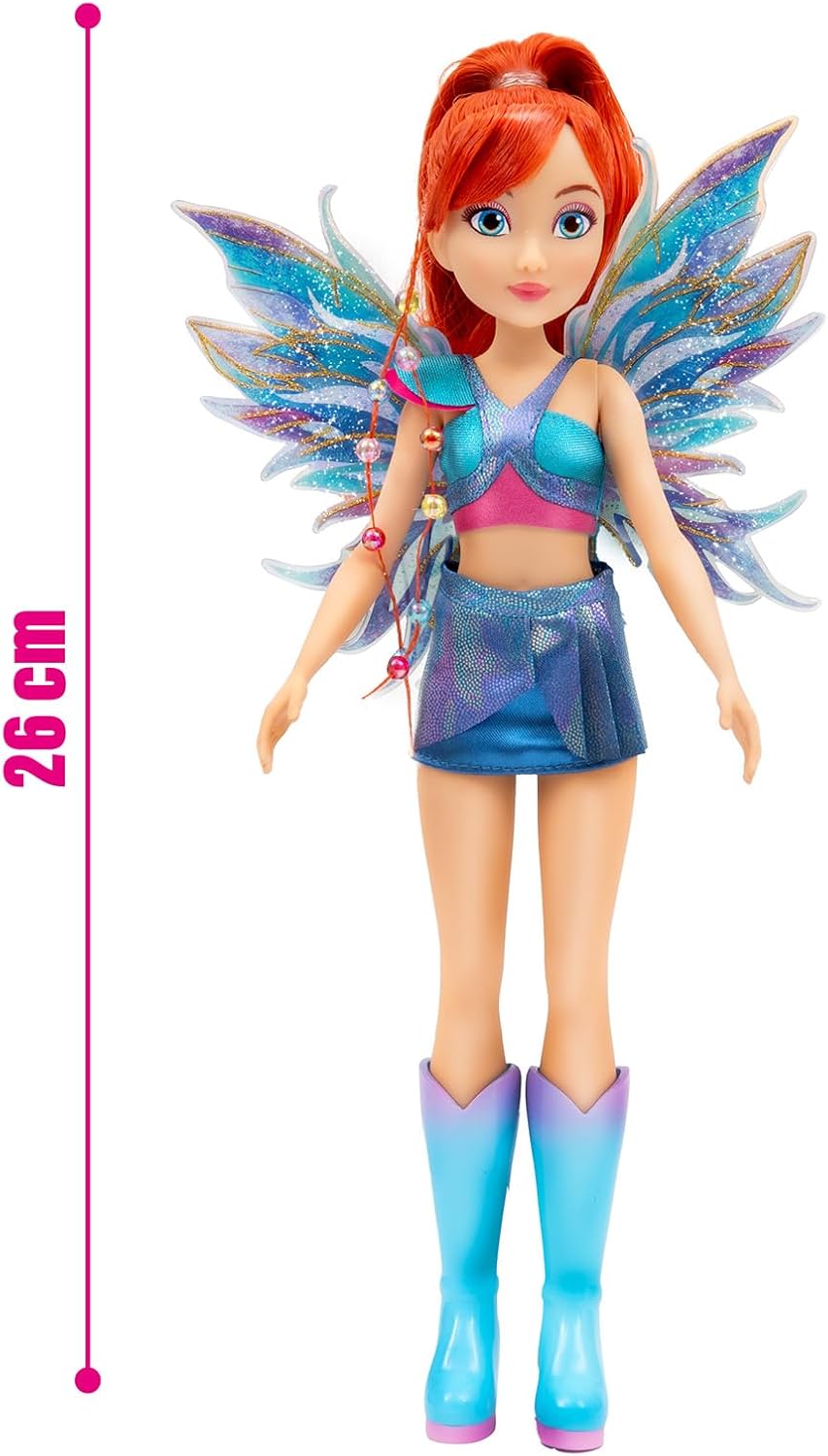 Winx Club Fairy Doll – Bloom with Glitter Wings & Articulated Joints – Magical Transformation Outfit