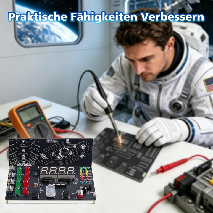 DIY Raumschiff Kontrollzentrum Löt Bausatz, LED Elektronik Bausatz Simulierter Raketenstart Lötset f