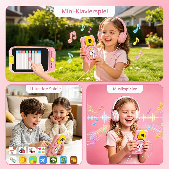 Kinder Handy Spielzeug für Mädchen, Einhorn Kinderhandy 3 4 5 6 7 8 Jahre, Kinder Smartphone Kamera