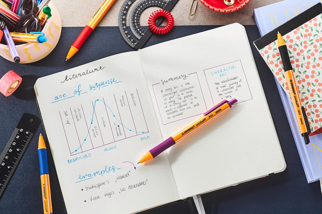 Druck-Kugelschreiber - STABILO pointball - 10er Pack - blau, blau