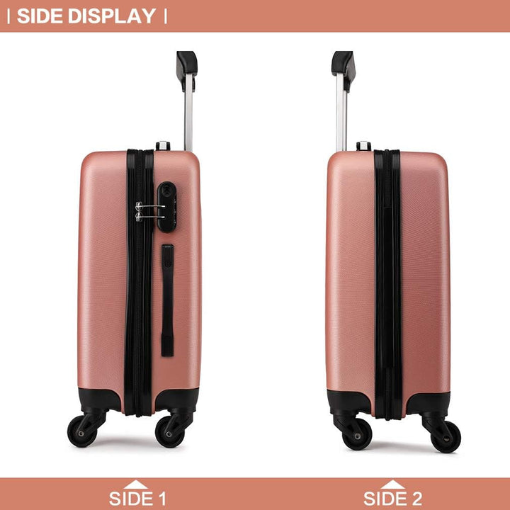KONO Koffer Reisekoffer Gross Trolley Hartschale ABS Gepäck 4 Rollen Spinner Rollenkoffer (Nude, Gro
