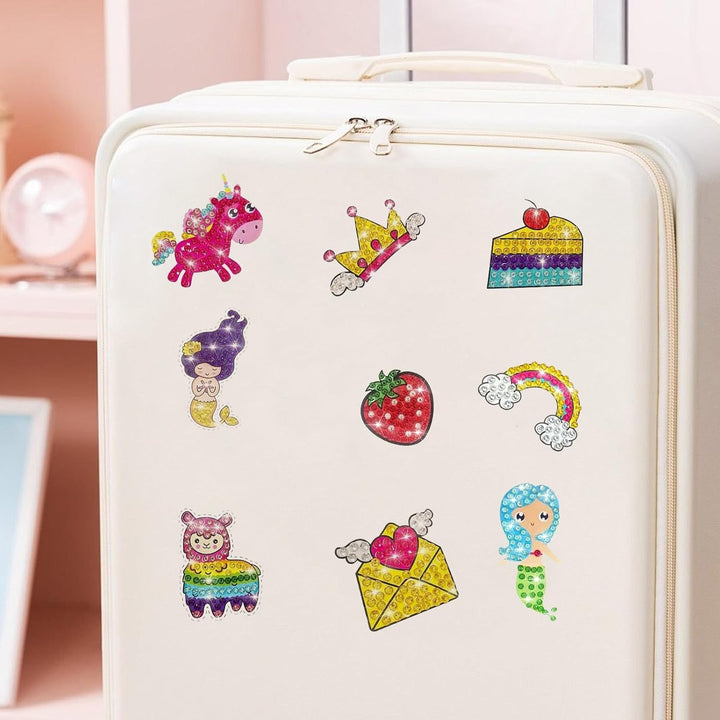 CAYUDEN Diamond Painting Kinder, 8pcs Doppelseitige 5D Diamond Painting Schlüsselanhänger + 15pcs Di