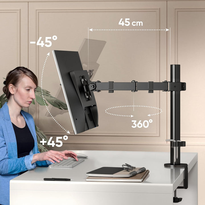 ONKRON 13-32 Zoll Monitor Halterung für LED LCD Bildschirme bis 8 kg Monitor Tischalterung 1 Monitor
