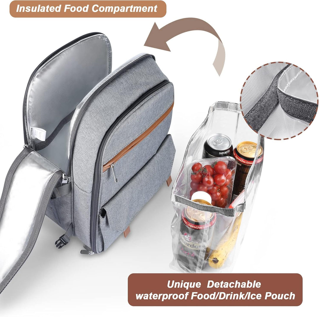 Sunflora Picknick Rucksack Set 2 Personen mit Isoliertem Kühlung und Decke, Picknickkorb 2 Personen
