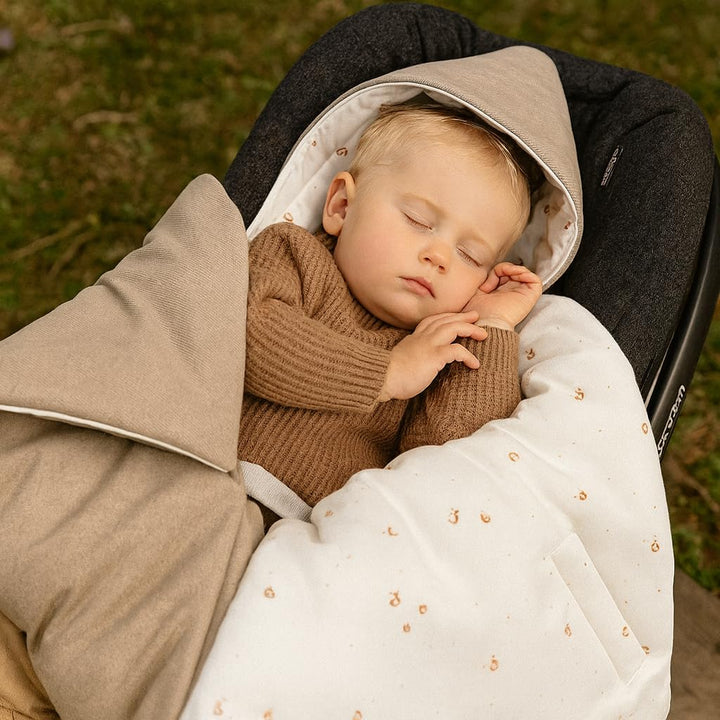 BABEES© Wattierte Velvet Winter Einschlagdecke mit Füllung für Babyschale Autositz, Universal,Baby D