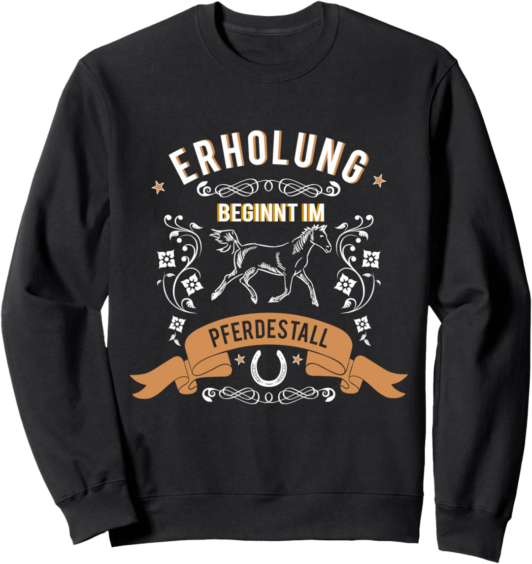 Pferd Spruch lustiger Spruch Erholung Pferdestall Sweatshirt