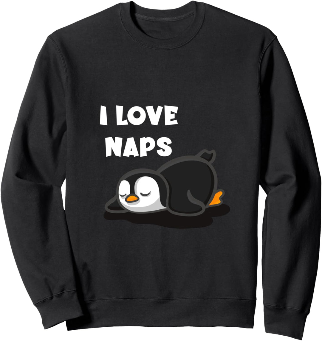 Ich liebe Nickerchen schlafender Pinguin, müde Faule Sweatshirt