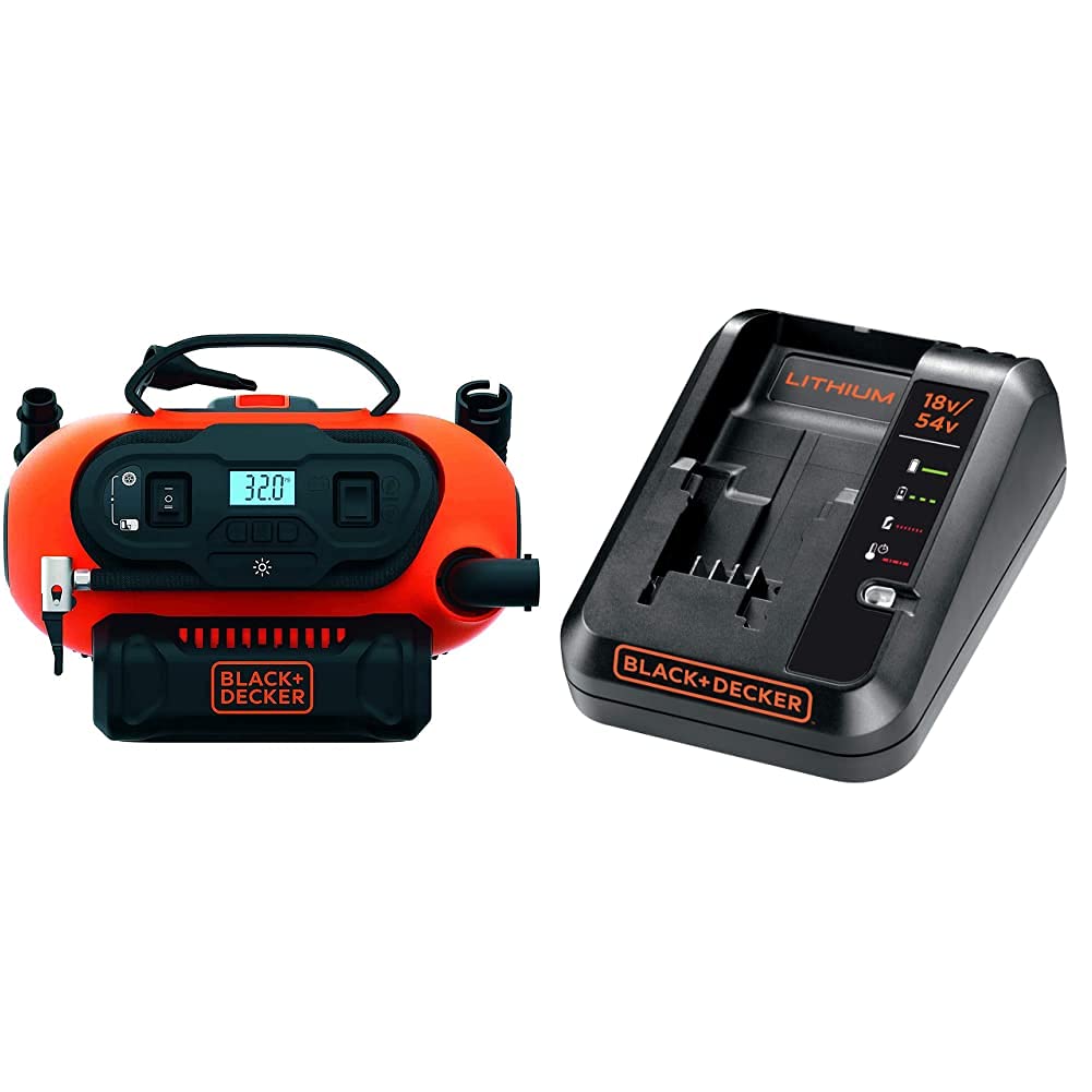 Black+Decker BDCINF18N-QS 11.0 Bar Kompressor/Luftpumpe (mögliche Stromquelle: 12V-/230V-Anschluss o