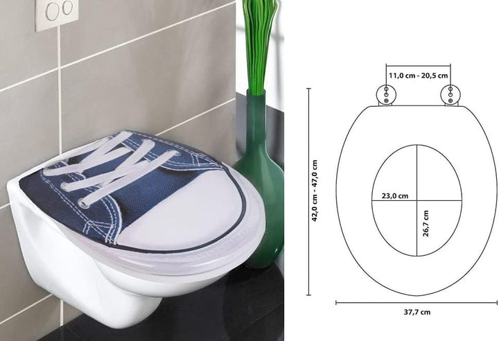 Kleine Wolke 1809700075 WC Sitz Motiv Sportschuh, 37x 45 cm, blau