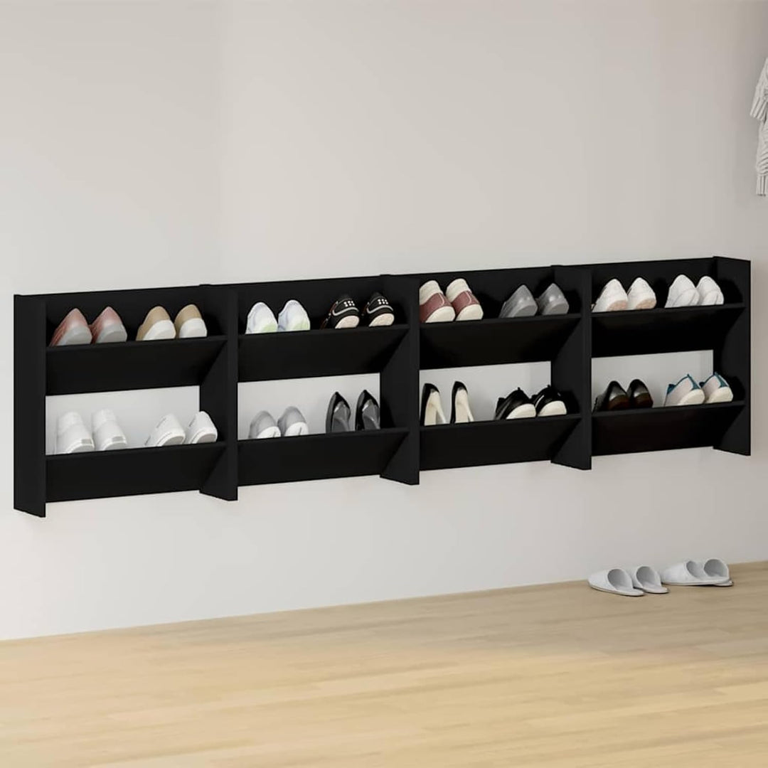 Susany 4 STK. Schuhschrank Hängend mit 2 Kippböden Ausgestattet, Schuhregal Wandmontage, Schuhorgani