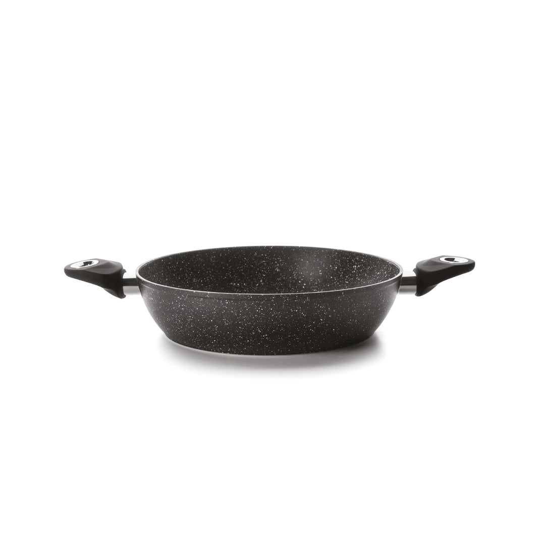 IBILI - Bratpfanne mit 2 Henkeln Natura, 32 cm, Aluminium, Anti-Haft-Beschichtung im Stein-Stil, gee