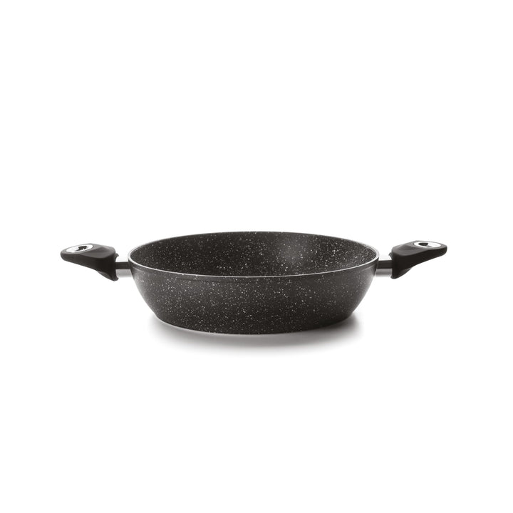 IBILI - Bratpfanne mit 2 Henkeln Natura, 32 cm, Aluminium, Anti-Haft-Beschichtung im Stein-Stil, gee