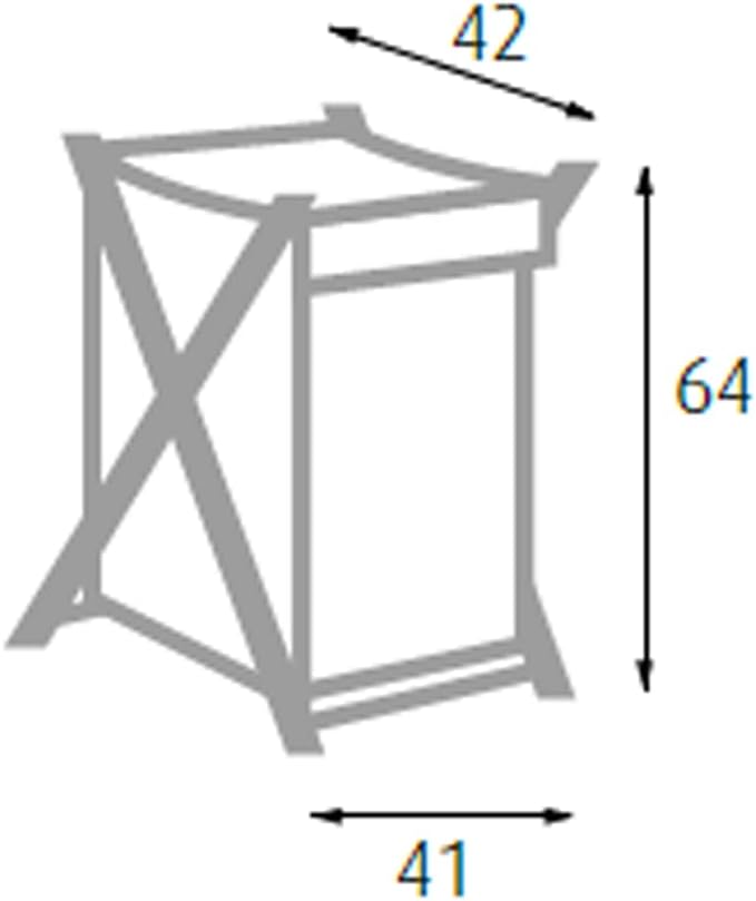 King Home P1513277 Faltbarer Wäschesammler aus Holz und Stoff Ecru, 42X41X64H