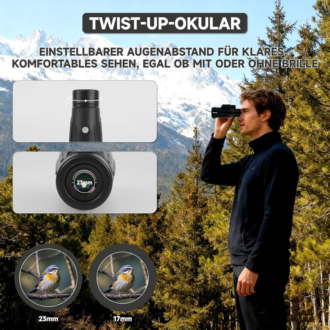 BOSTORN Monokular Teleskop 8X42 mit Tripod - Hochleistungs monokular, leichtes Monokular mit klarem