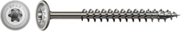 SPAX Holzbauschraube aus Edelstahl rostfrei A2, 6,0 x 80 mm, 100 Stück, T-STAR plus, Tellerkopf, Tei