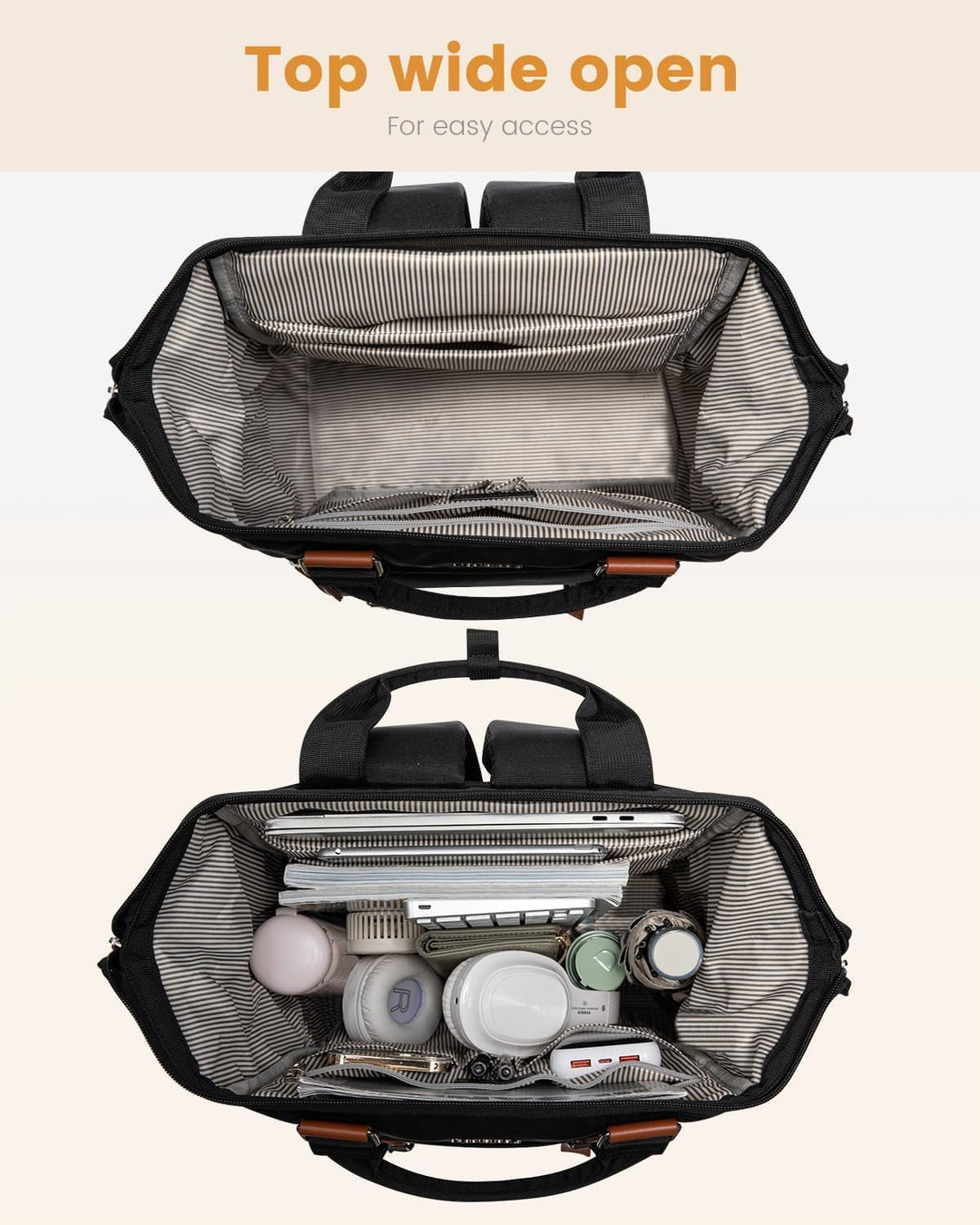 LOVEVOOK Rucksack Damen, Gross 17 Zoll Laptop Schulrucksack Mädchen Teenager mit Datenkabel-Beutel,