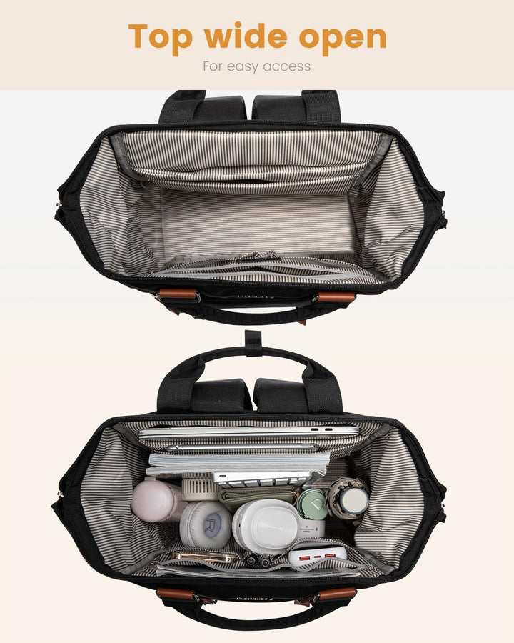 LOVEVOOK Rucksack Damen, Gross 17 Zoll Laptop Schulrucksack Mädchen Teenager mit Datenkabel-Beutel,