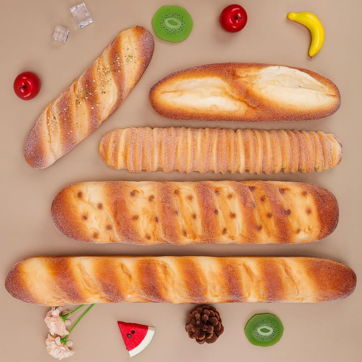 Gresorth 5 Stück Gross Realistisch Gefälschte Brot Satz Künstliche Lebensmittel für Dekoration Heim