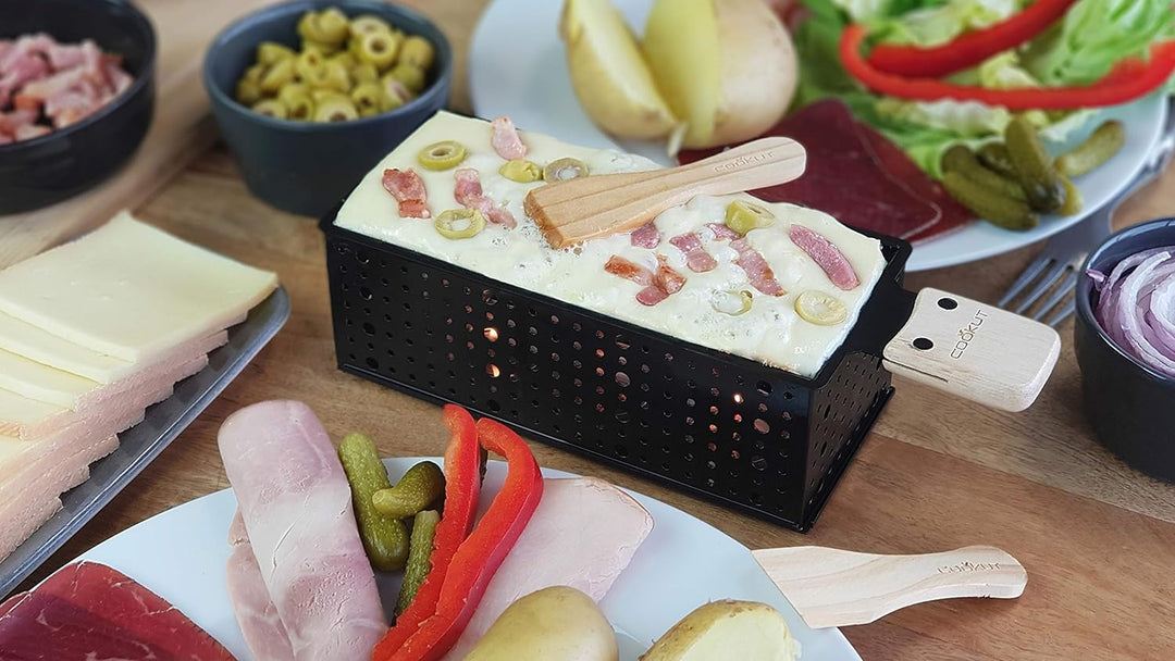 Cookut – Lumi Raclette und Fondue mit Kerze für 2 – schmelzen Sie Ihre Raclette in 3 Minuten und ber
