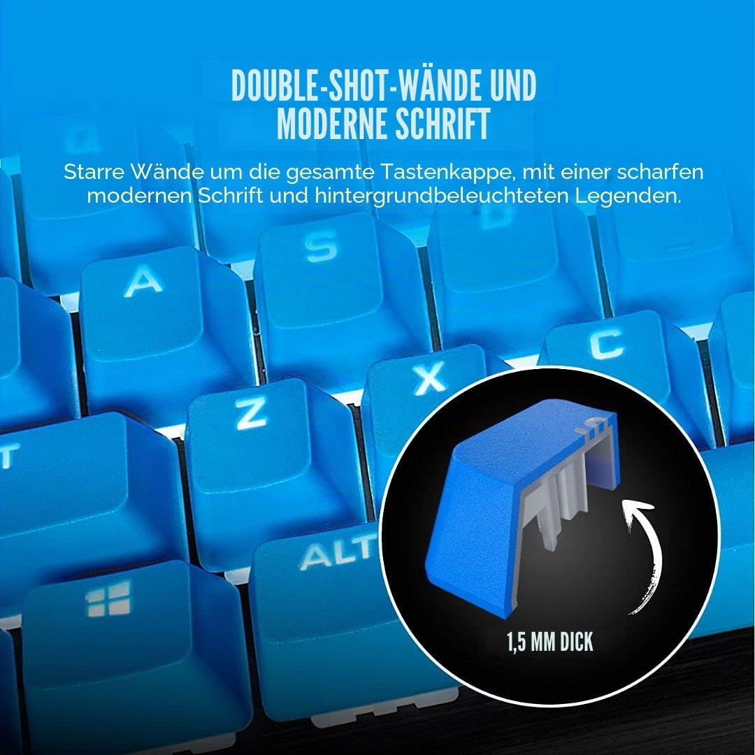 Corsair PBT Double-Shot Pro Keycap Mod Kit, blau, Mod Kit blau