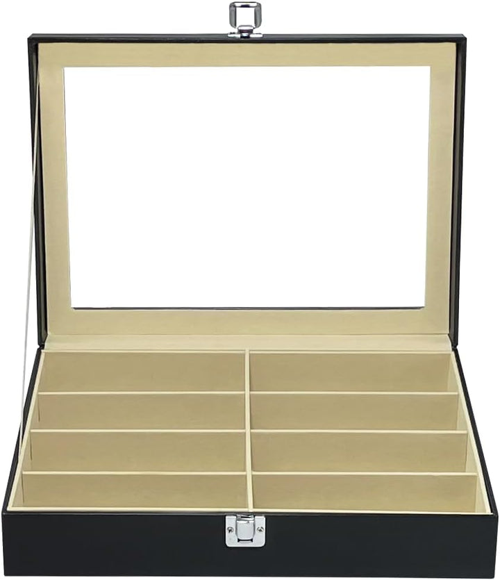 Mr Maestro Relojero | Brillenetui für 8 Brillen aus Öko-Leder | Brillenetui Brillenbox | Schwarz | g