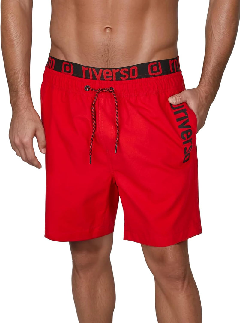 riverso Herren Badehose Badeshort RIVBobby Kurze Hose Sommer Sport Strand Shorts Tunnelzug Print 100