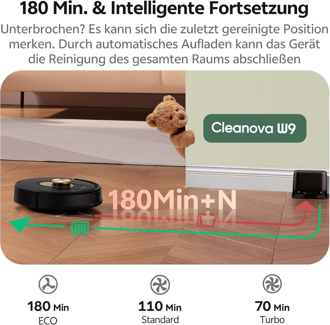 Vexilar Saugroboter mit Wischfunktion, 8000Pa & 180 Min Laufzeit Staubsauger Roboter mit LiDAR Laser