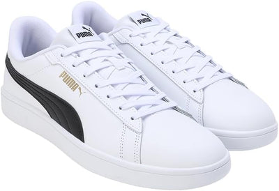 PUMA Unisex Smash 3.0 L Sneaker 39 EU Puma White Puma Navy Puma Gold, 39 EU Puma White Puma Navy Pum