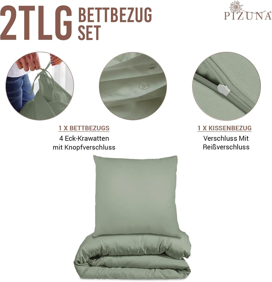 Pizuna 400 Fadenzahl aus Baumwolle Bettwäsche Staubiger Meeresschaum, 100% Langstaple Baumwolle Bett