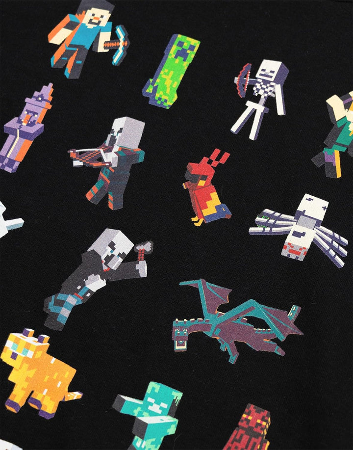 Minecraft Kapuzenpullover für Jungen Sprites und Creeper Motiv Optionen | Schwarzer Grafik Hoodie fü