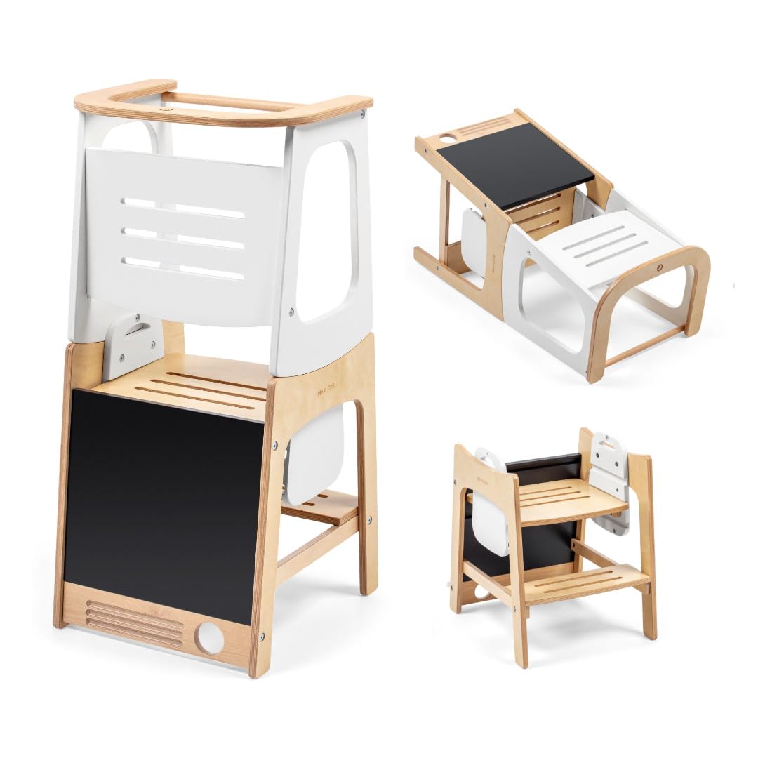 Maxi-Cosi Toucan 3-in-1-Lernturm Montessori Holz, Montessori Lernturm, 1,5–99+ Jahre, 10–150kg, 3 Hö