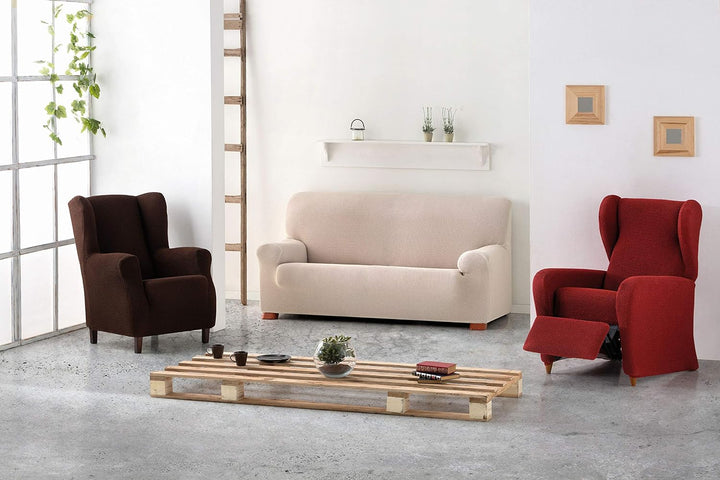 Eysa Cora bielastisch Sofa überwurf 4 sitzer Farbe 00-Ecru, Polyester-Baumwolle, 36 x 27 x 19 cm