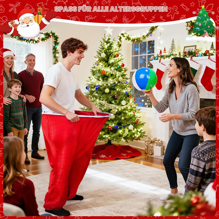 Weihnachtsspiel für Kinder &amp; Erwachsene - Granny Hosen Wurfspiel &amp; aufblasbares Rentier Geweih Ringw