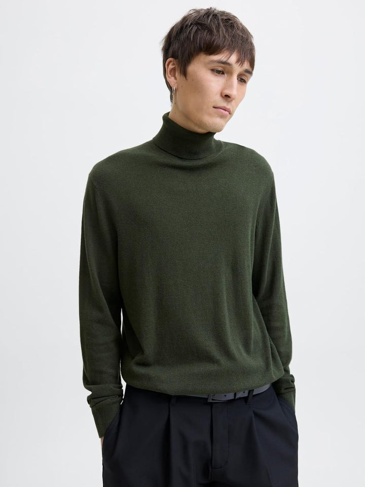 JACK & JONES Emil Knit Roll Neck Jumper XS Duffel Bag, XS Duffel Bag