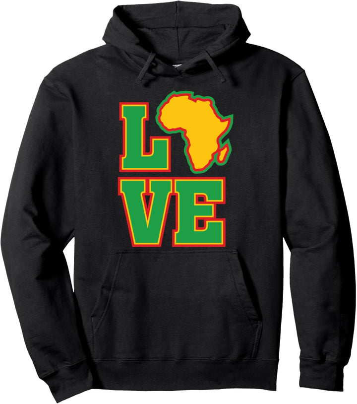 Love Africa - Black History Month - Proud African American Pullover Hoodie