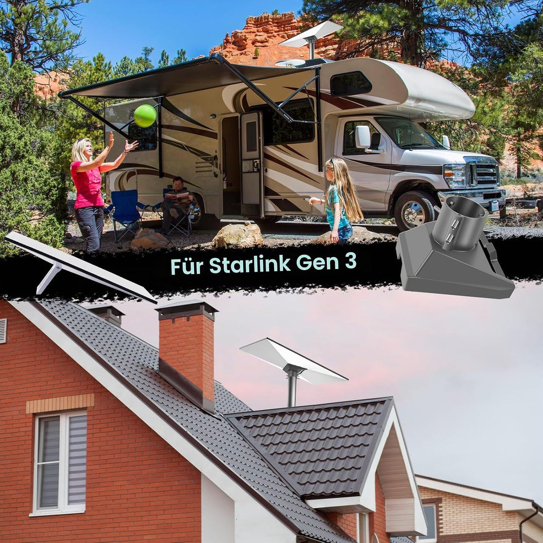 Starlink Gen 3 Rohradapter, Starlink Pole Mount Gen 3, Starlink Gen 3 Halterung, Starlink Gen 3 Pipe