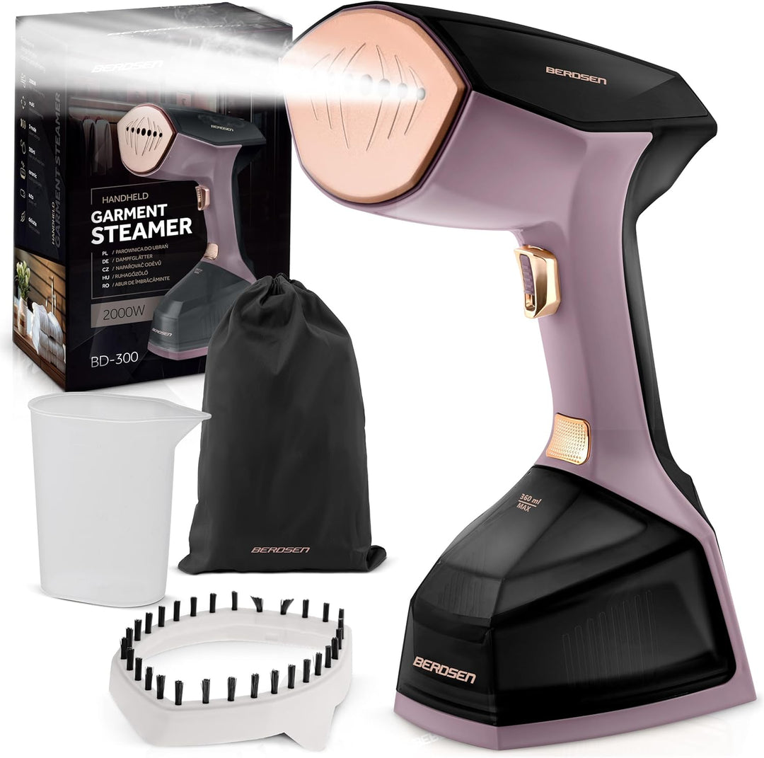 Berdsen Dampfglätter Steamer Dampfbügel Reise 2000 W Dampfsteuerung Dampfleistung 45 g/min LCD Set M