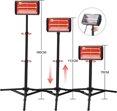 DATOUBOSS Infrarot Lacktrockner Aushärtungslampe 1000W kurzwellig Auto Farbtrockner Infrared Dryer S