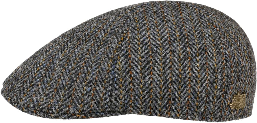 Stetson Texas Harris Tweed Flatcap Schirmmütze Schiebermütze Wollcap Herren - Made in Germany mit Sc