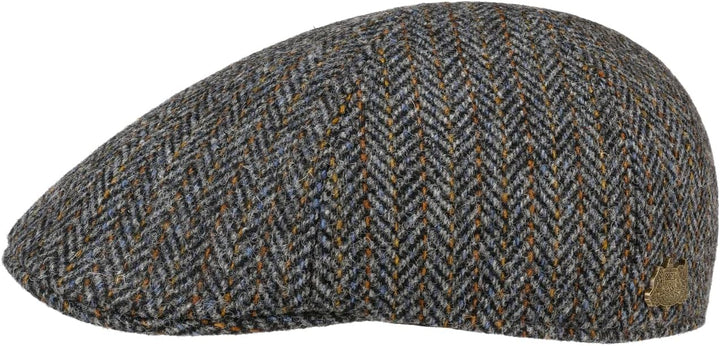 Stetson Texas Harris Tweed Flatcap Schirmmütze Schiebermütze Wollcap Herren - Made in Germany mit Sc