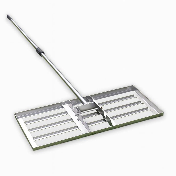 Profi Edelstahl Rasenrakel Lasercut Rakel zum Sanden, Abziehen & Leveln | Flächenebner Levelingrake