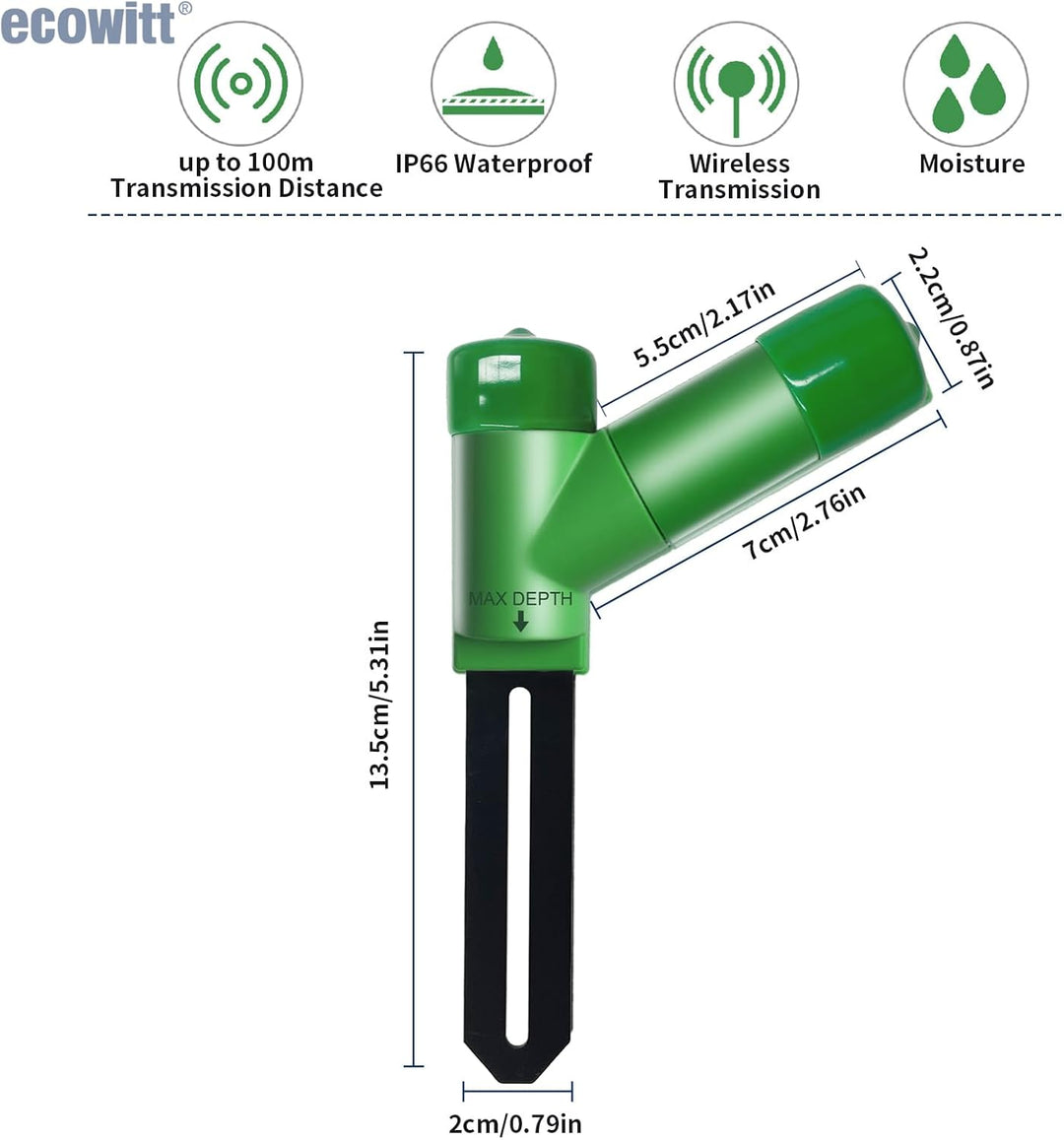 ECOWITT Smart Bodenfeuchtesensor, Bodenfeuchtigkeitsmesser, Gateway erforderlich, genaue Messung, ka