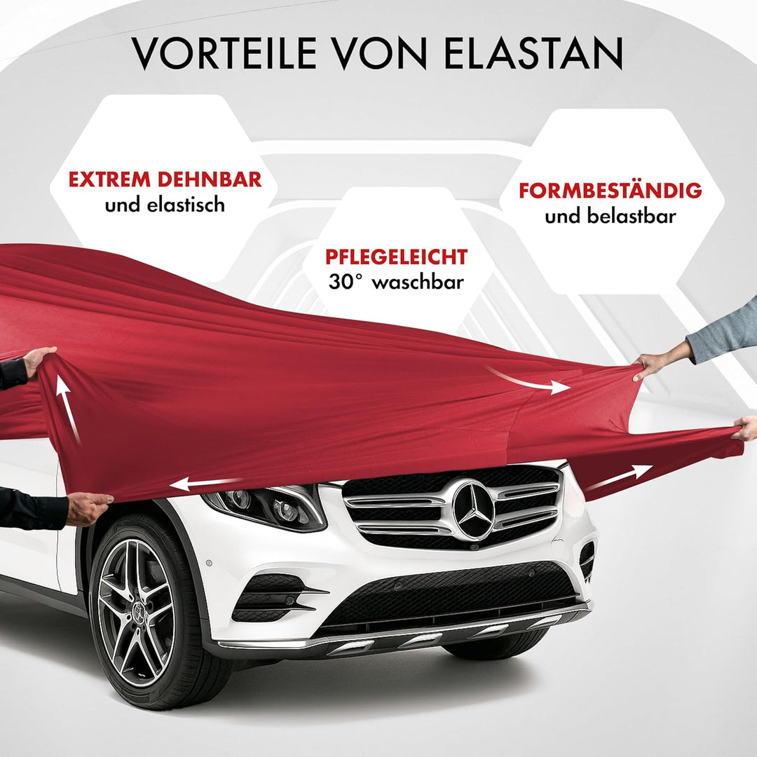 WALSER Premium Abdeckung Auto Indoor Stretch Plus Qualitätssieger Sehr Gut* Autoabdeckung Winter Aut