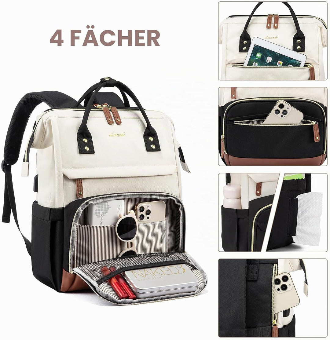 LOVEVOOK Rucksack Damen Laptop Rucksäcke mit Laptopfach 15.6 Zoll | Schulrucksack Mädchen Teenager