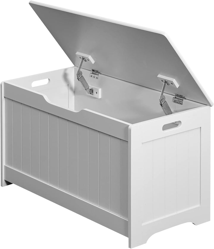 Rebecca Mobili Kinderspielzeugtruhe, mit Deckel, Aufbewahrungstruhe aus Holz, Mdf weiss, für Schuhe,