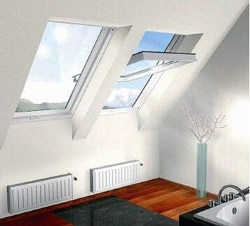 Kunststoff Dachfenster 55x118 cm OptiLight Energie mit 3-fach Verglasung, Lüftungsblende und Eindeck