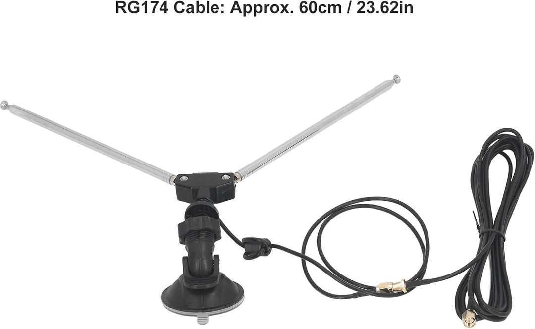 SDR-Empfängerantenne, Mehrzweck-Dipolantennenset mit 60 cm langem RG174-Kabel und SMA-Stecker für SD