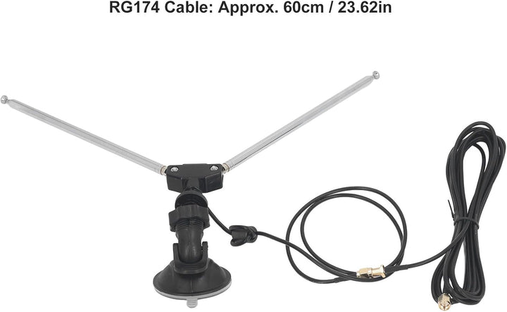 SDR-Empfängerantenne, Mehrzweck-Dipolantennenset mit 60 cm langem RG174-Kabel und SMA-Stecker für SD